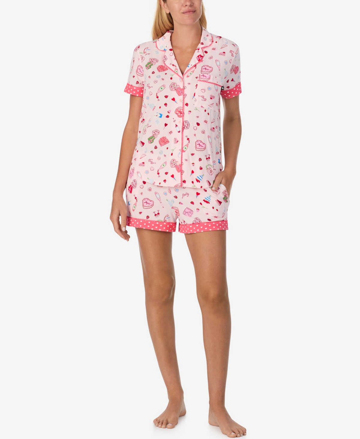 Kate Spade New York Women's 2-Piece Sleepwear Short-Sleeve Shirt and Pajama Shorts Set