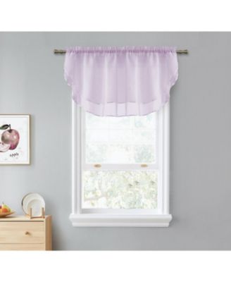 Living Double Layered Sheer Rod Pocket Ascot Window Valances
