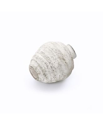 11.54" Rustic Gray Round Ceramic Vase, Textured Accent for Home Decor