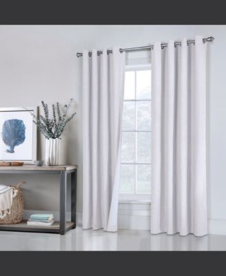 Ventura Blackout Grommet Curtain Panel Pair Frame Your Windows with Subtle Slub Textured Motif Each 78" x 84" White