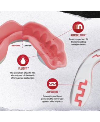 EXTRO Dual Layer Sports Mouth Guard and Disinfectant Spray Bundle for Basketball, Football, MMA, Hockey, Wrestling - Junior - Goldie