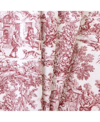 Victoria Park Toile 2-Piece Classic Print Window Valance 70" x 28" Red by Ellis Curtain