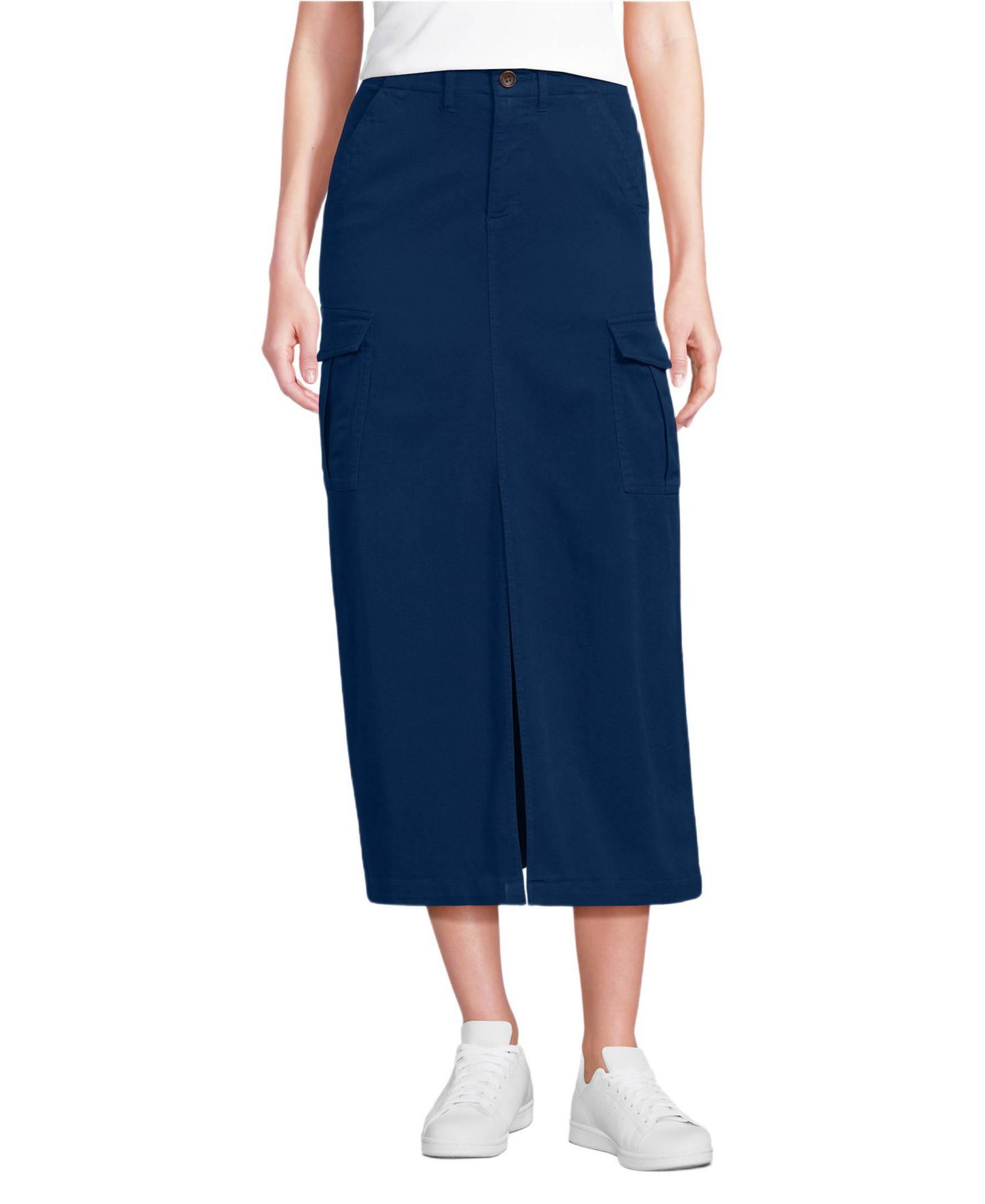 Женская юбка Lands' End Cool Fade Cargo Midi, цвет: Морской тёмно-синий — фото 1