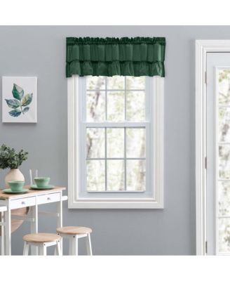 Ellis Stacey 1.5" Rod Pocket High Quality Fabric Solid Color Window Ruffled Filler Valance 54"x13" Harvest