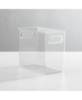 Tall Plastic Bathroom Organizer Bin with Built-In Handles, 4 Pack, Clear