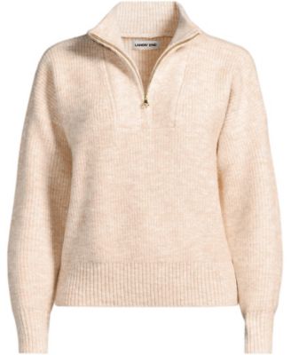 Women's Fuzzy Wedged Quarter Zip Sweater