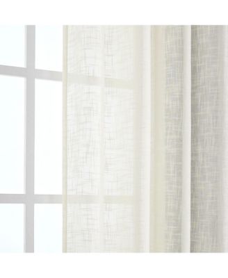 2 Pack Lux Thread Premium Woven Grommet Top Sheer Curtain Panels - Beige