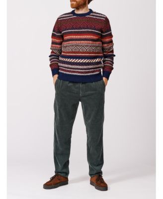 Men's Fair Isle Crew Neck Wool Sweater