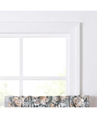 Ellis Bella Rose Stylish Medium Scale Printed Floral Pattern 1.5" Rod Pocket Tier 56"x24" Mist