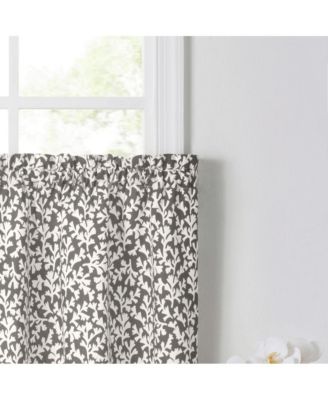 Sea Tumble Window Treatment 1.5" Rod Pocket 100% Cotton Curtain Tiers 50" x 30" Grey