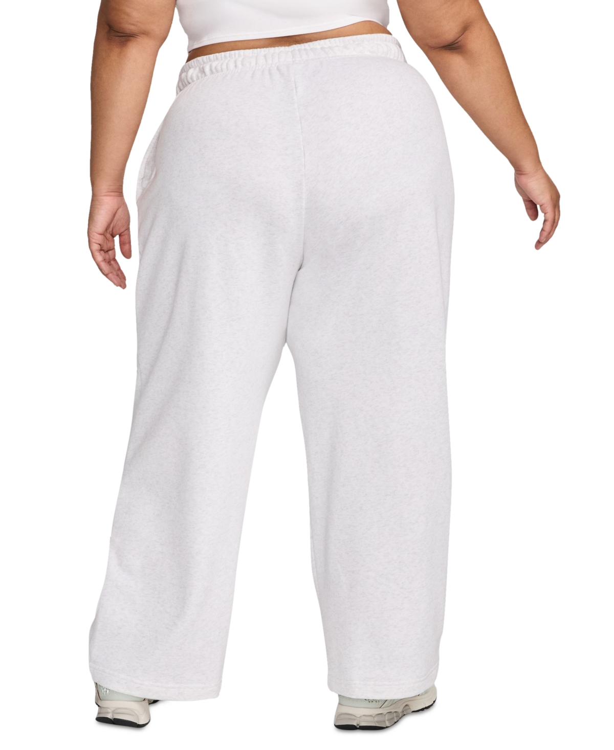 Nike Plus Size Sportswear Club Fleece Mid-rise Wide-leg Sweatpants In Gray
