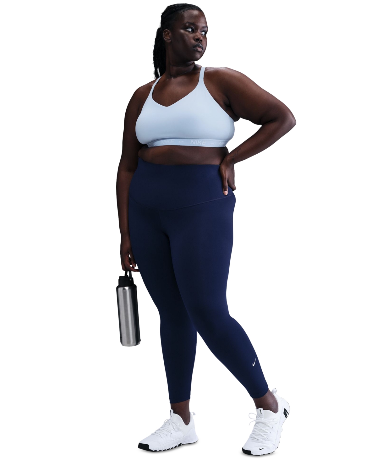 Nike Plus Size Indy Low Impact Padded Sports Bra In White
