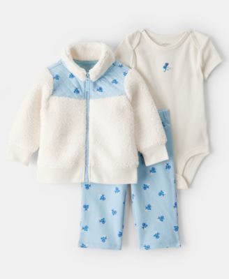 Carter's - Baby Girls 3-Piece Floral Cardigan, Bodysuit and Pants Set