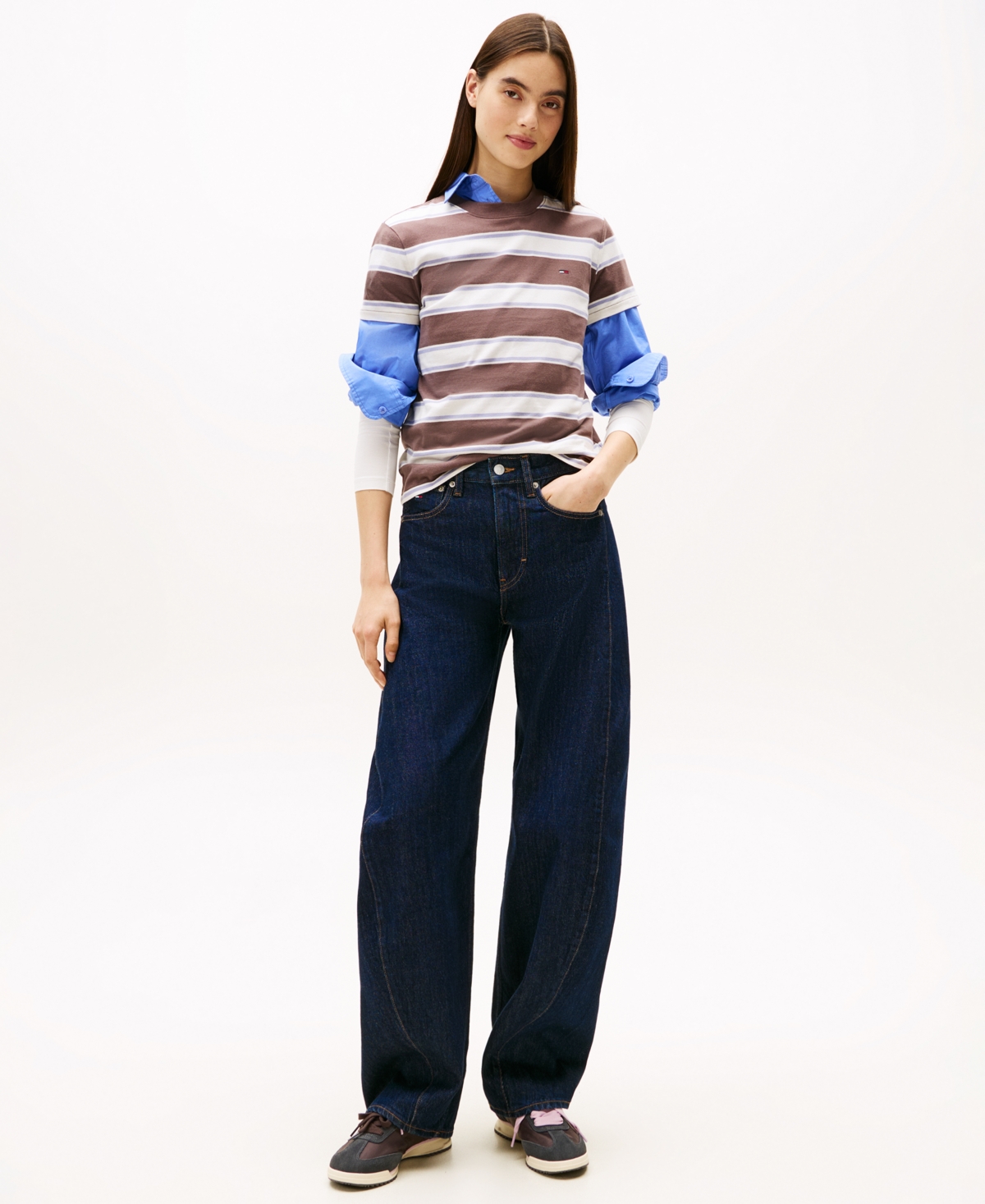 Tommy Jeans Women's Flag Jersey Crewneck T-shirt In Multi