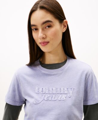 Women's Garment Dyed Script Short-Sleeve T-Shirt