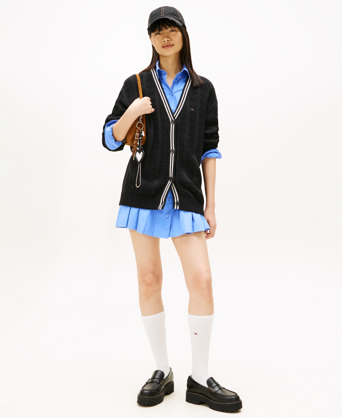 Tommy Jeans Women's Oversized Flag Cable Long-Sleeve Cardigan