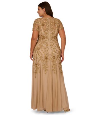 Adrianna Papel Women's Floral-Beaded Gown