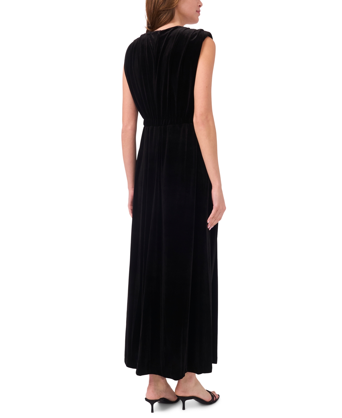 Msk Women's V-neck Maxi Dress In Black