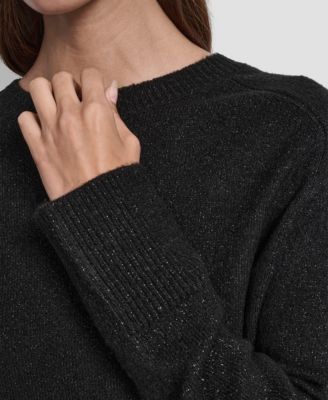 Women's Metallic Crewneck Long-Sleeve Sweater