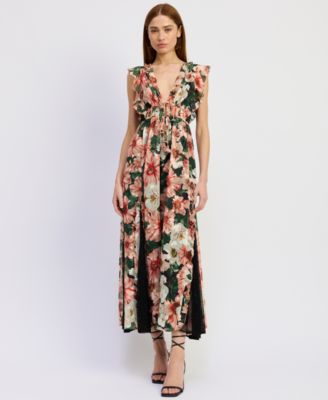 En Saison - Women's Clarabell V-Neck Maxi Dress