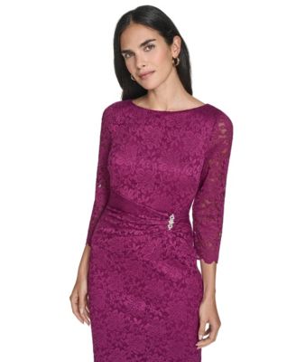 Women's 3/4-Sleeve Boat Neck Sheath Dress