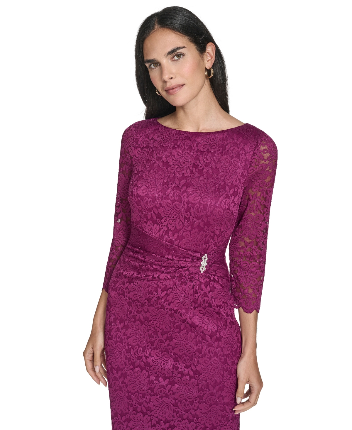 Jessica Howard Women's 3/4-Sleeve Boat Neck Sheath Dress