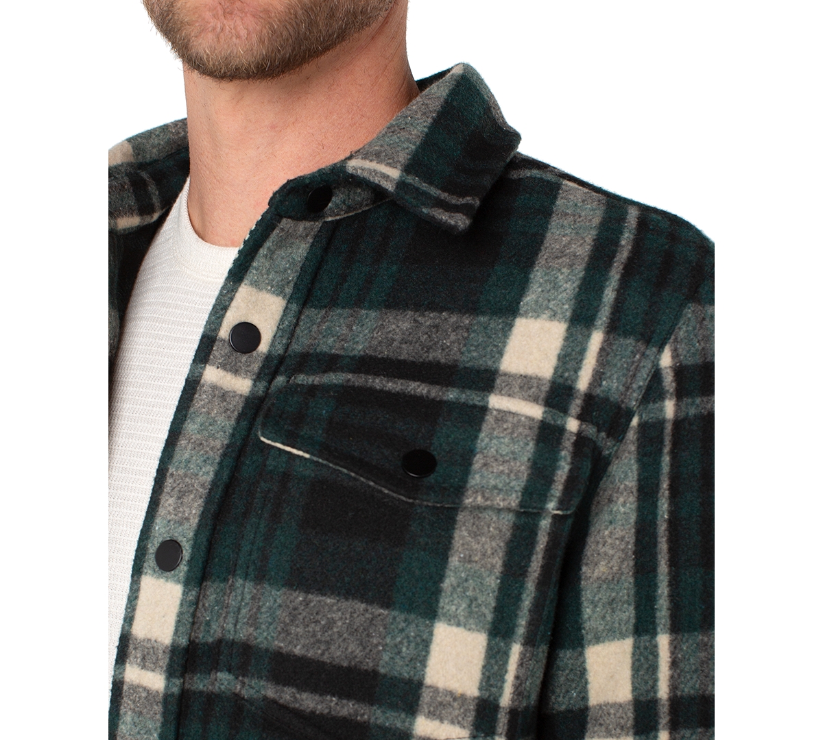 Liverpool Los Angeles Men's Plaid Long-Sleeve Shirt Jacket