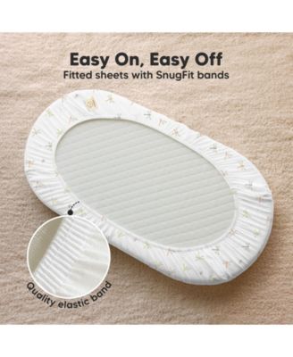 Bassinet Sheet for Baby Girls, Boys, 2-Pack Soothe Bassinet Fitted Sheets, Bedside Bassinet Mattress Sheet