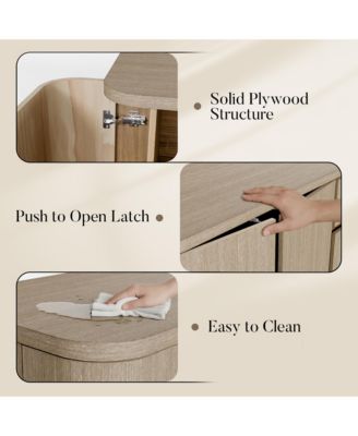 Solid Wood 4-Drawer 4-Door Storage Cabinet, Bedroom Dresser, Chest