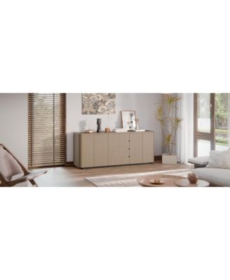 Solid Wood 4-Drawer 4-Door Storage Cabinet, Bedroom Dresser, Chest