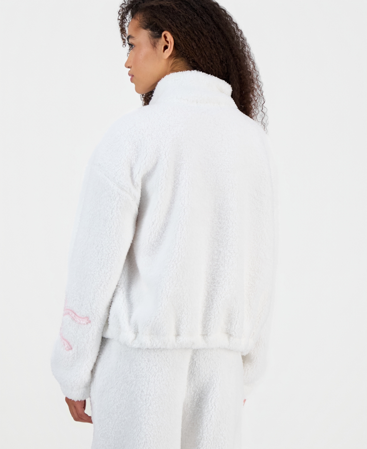 Madden Girl Juniors' Sherpa Fleece Zip-Up Jacket