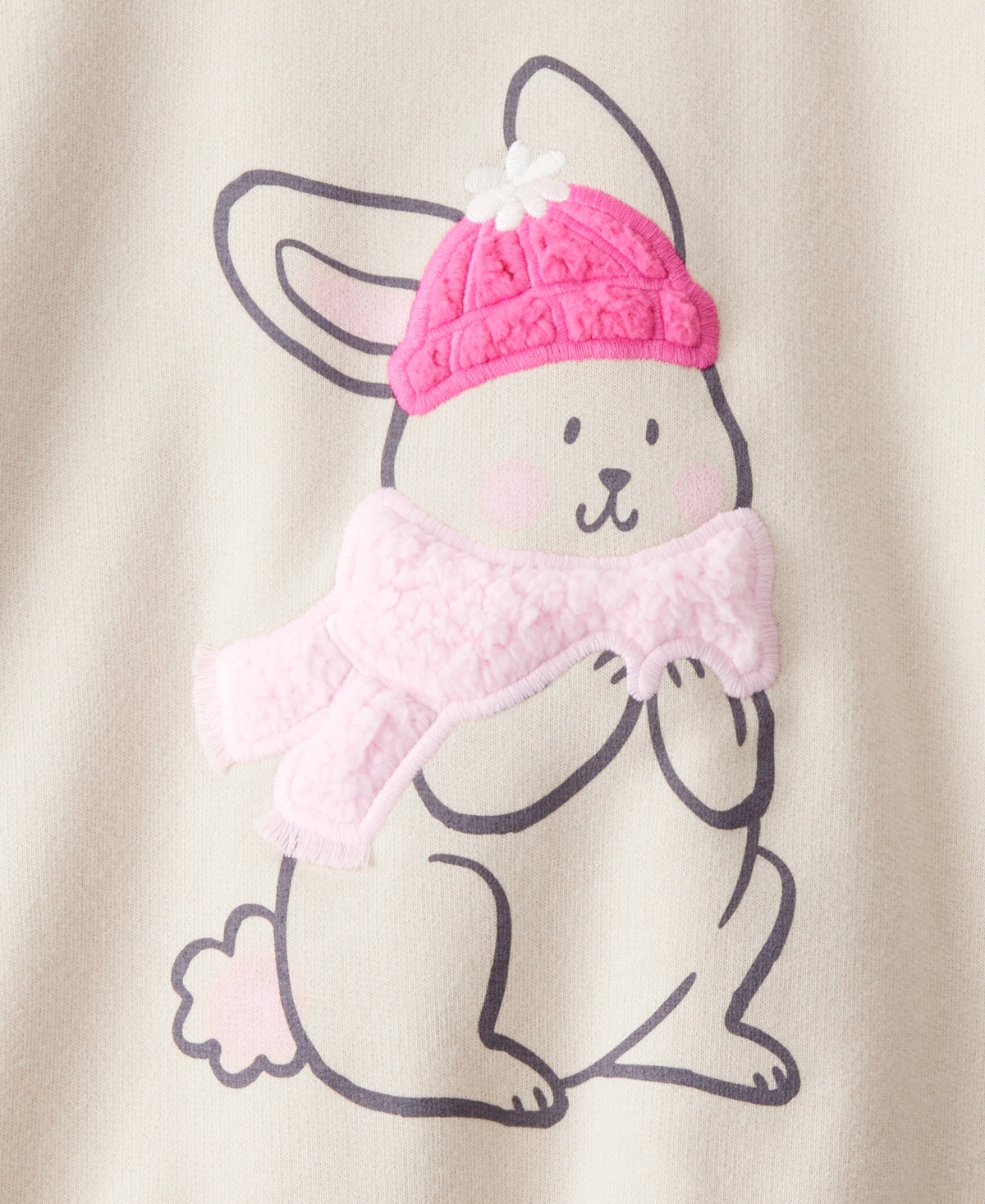 Carter's Girls Toddler 2t-5t Bunny Long-sleeve Pull-on Sweatshirt In Neutral