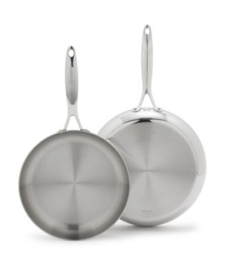 GreenPan - Valencia Pro Stainless Steel Uncoated 2-Pc. Frypan Set