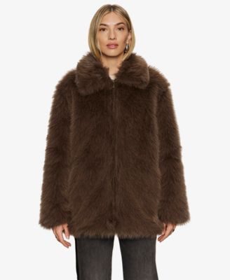 Sanctuary - Women's Carmen Faux-Fur Spread-Collar Coat