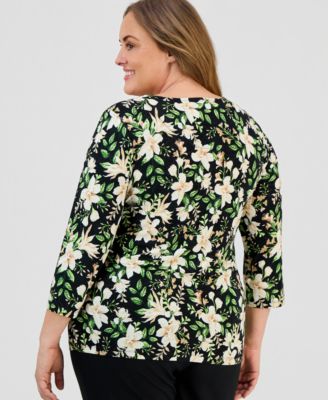 Plus Size Beth Scoop-Neck Top, Macy's Exclusive