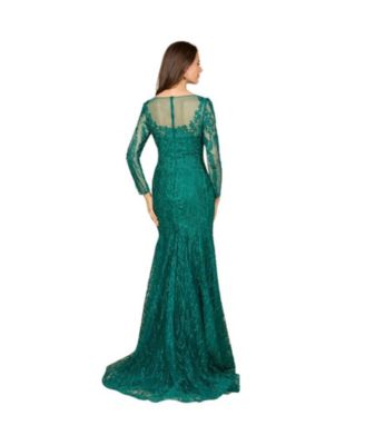 Women's Mermaid, Long Sleeve Lace Gown