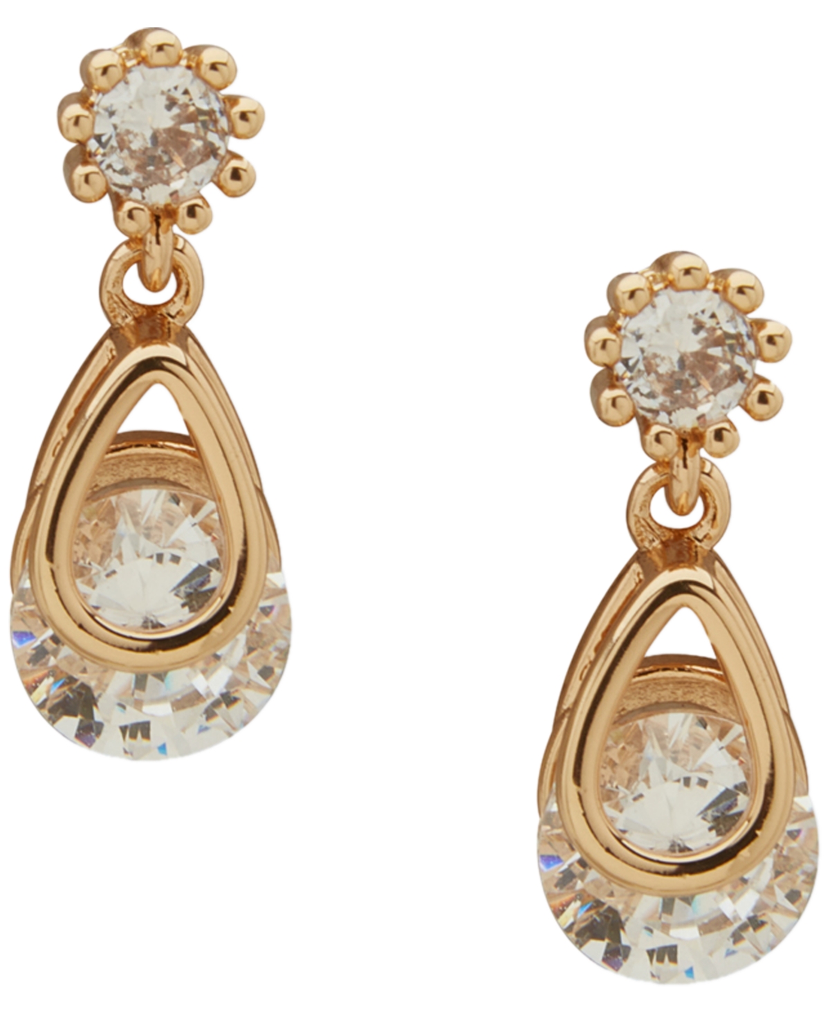 Anne Klein 3-Pc. Cubic Zirconia Twisted Stone Trio Earrings Set