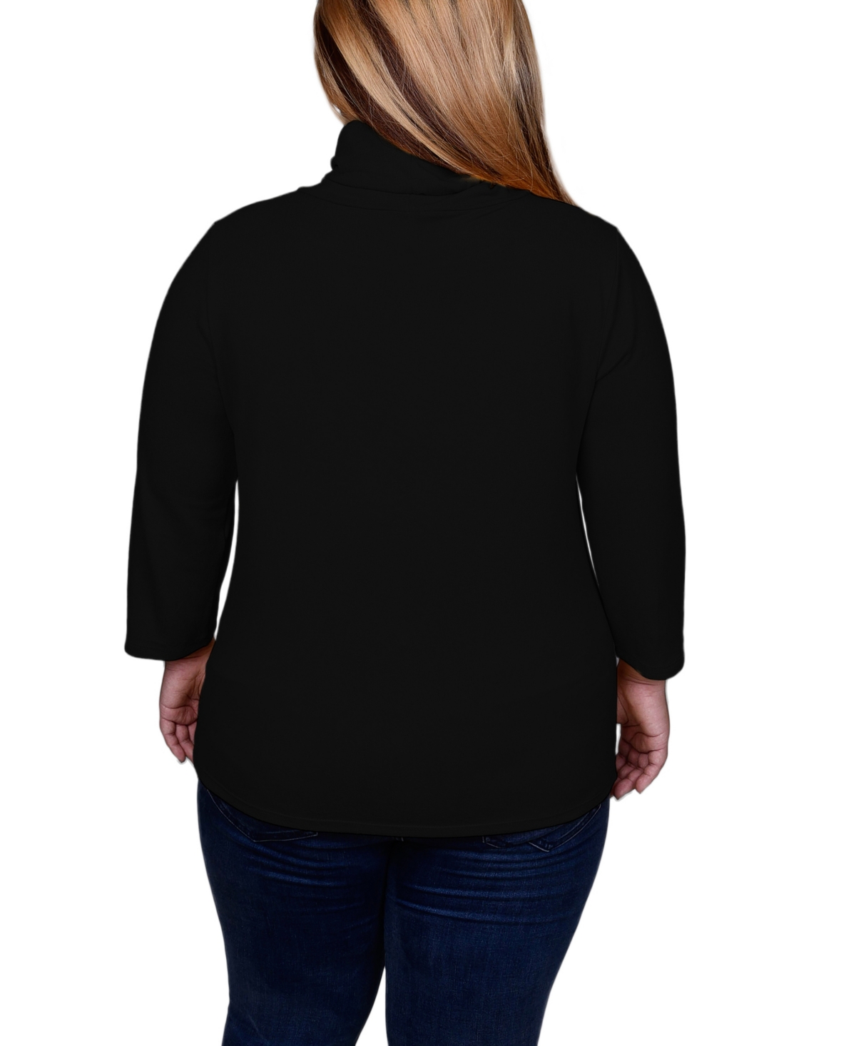 Ny Collection Women's Plus Grommet Hem 3/4 Sleeve Top