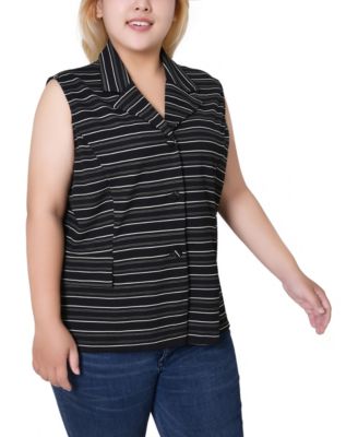 Women's Plus Size Sleeveless Scuba Vest Jacket