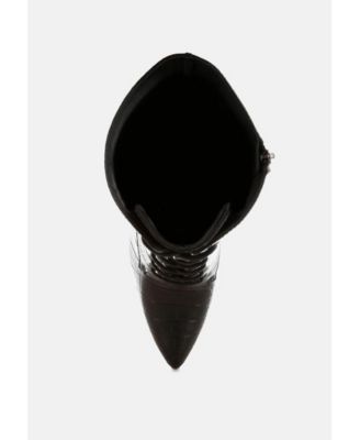 knocturn croc textured over the  boots