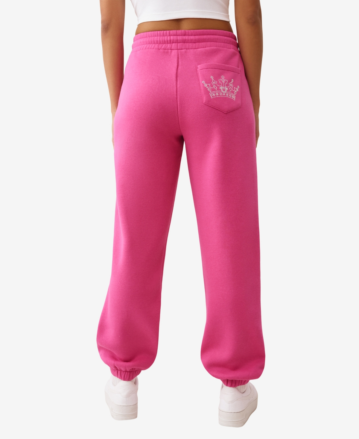 True Religion Women's Crystal Boyfriend Jogger Pants In Pink