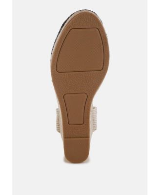 Womens Sea Breeze Woven Lace-Up Espadrille Wedges