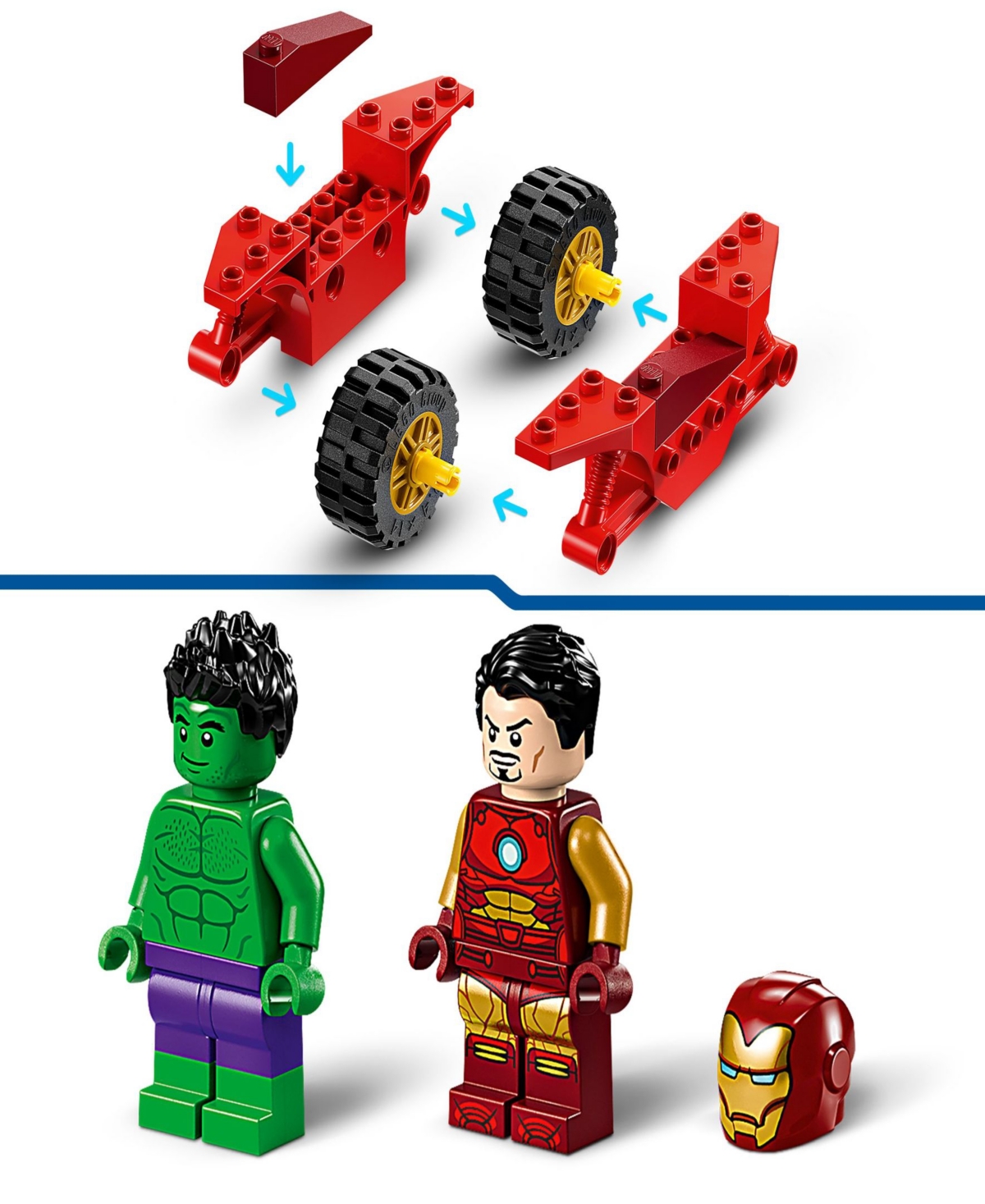 Lego Marvel Iron Man with Bike and The Hulk Building Toy 76287, 68-Pieces