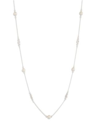 Lauren Ralph Lauren - Imitation Pearl and Cubic Zirconia Station Strand Necklace