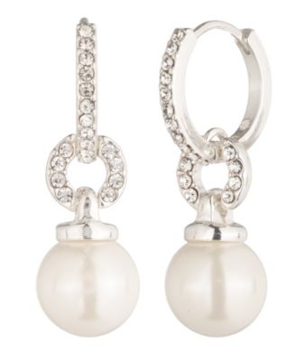 Lauren Ralph Lauren - Imitation Pearl Huggie Drop Earrings