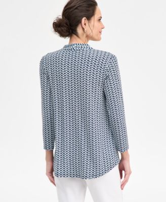 Petite Chevron Ity Print Top, Macy's Exclusive