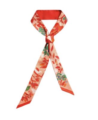 Silk Skinny Scarf Crossing Red