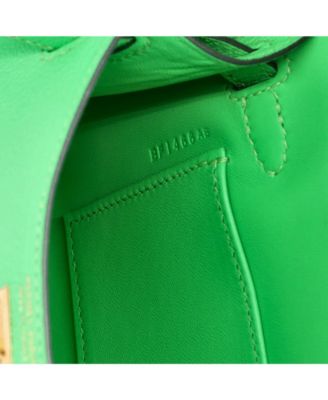 Kelly 20 Handbag Green Chevre Mysore with Gold Hardware