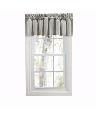Springfield Stripe 3" Rod Pocket Tailored Valance for Windows 80" x 13" Black