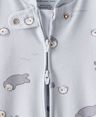 Baby Boys' or Baby Girls' Otter Print Long-Sleeve Sleep & Play